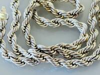 Sterling Silver Rope Chain Necklace 20" Length 5mm Width Lobster Clasp (stamped .925) - 3