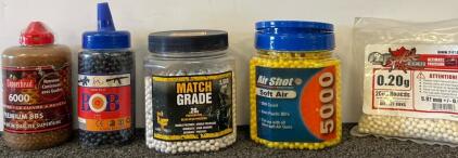 Airsoft & Steel BB Ammunition Lot - Copperhead 6000 .177 Cal, Airsoft 6mm 5000ct/2000ct Mixed Weights
