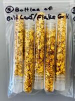 10 Vials of Gold Leaf Flakes, Approx. 300 mg Each, 23K-24K Purity - 2