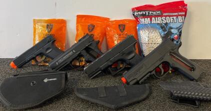 Colt Defender CO2 Airsoft Pistol, Glock 19-Style Spring Pistol, 4000 BBs, 3 Holsters, Black