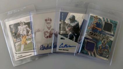 Josh Allen Rookie, Jared Goff Cam Akers Patch 42/50, Curt Warner Auto, Andre Reed 1/1 Plate, And More