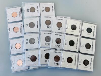 Antique US Indian Head & Wheat Pennies Collection, 1897&ndash;1990, Album In Holders