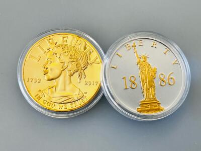Replica American Liberty 2017 $100 & Statue of Liberty 1886 Commemorative Coin Set