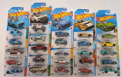 Hot Wheels Diecast Car Collection: 25 Unopened 1:64 Scale Models from 2023-2024 Series