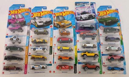 (25) Hot Wheels 2022 Lot, Sealed 1:64 Die-Cast Cars, ZAMAC, Fast & Furious, Koenigsegg, Honda, Volvo
