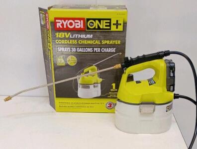 Ryobi 18V ONE+ P2870 Cordless 1-Gallon Chemical Sprayer, 30-Gal/Charge, Battery & Charger