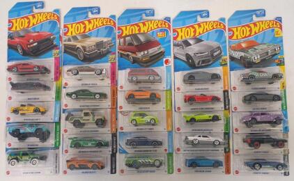 (25) Hot Wheels Mainline Carded 2022-2023, 25 Cars, 1:64 Scale, Muscle, Imports, Trucks