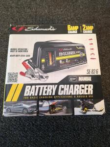Schumacher SE-82-6 6A/2A 6V/12V Manual Battery Charger Heavy-Duty Steel Case UL Listed