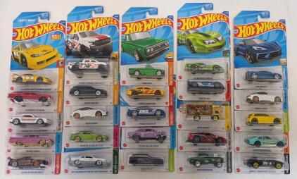 (25) Hot Wheels 2022 Mainline - 25 Factory-Sealed 1:64 Cars, Unpunched Cards, New Castings, NM/M