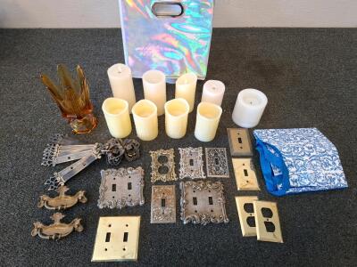 11 Metal Wall Plate Covers &mdash; Ornate And Plain Brass, Double/Single Switch & Outlet Styles, Candles, Tote And More