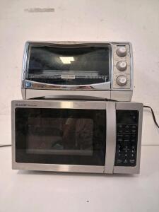 Sharp Carousel Microwave Oven and Black+Decker Convection Toaster Oven with Accessories