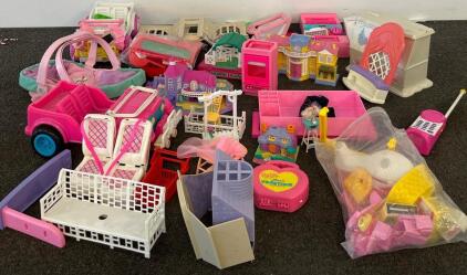 Barbie Ultimate Vacation, Horse Ranch, Jeep & Polly Pockets &ndash; 1990s Dollhouse Accessories