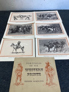 Portfilio of Six Western Prints by Frederic Remington