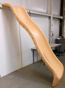 9 Ft Wave Playground Slide, Beige, Polyethylene, Deck Mount, Fits 5 Ft Platform