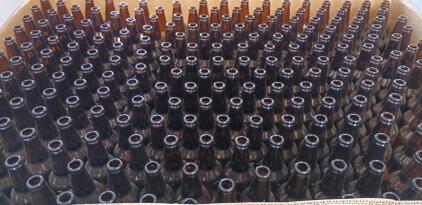 Bulk Lot 550+ Amber Glass Longneck 12 oz Beer Bottles, 40"x48" Pallet, Crown Finish