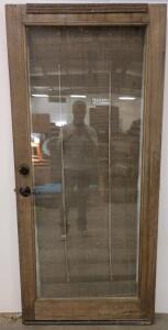 Exterior Wood Door with Full-View Glass Insert and Mesh Screen 78"x36"