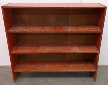 Vintage Wooden Bookcase, 3 Fixed Shelves,