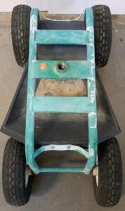 4-Wheel Garden Scooter Utility Cart with Metal Frame, Tool Tray, Pneumatic Tires