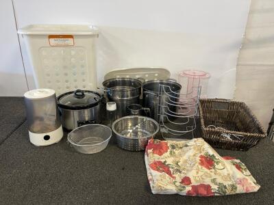 Bella Slow Cooker, Stainless Stock Pot/Pasta Set, Humidifier, Hamper & More
