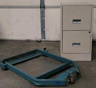 W.P. Johnson 2-Drawer Vertical Steel File Cabinet With Mobile Rolling Dolly, Letter Size, Locking