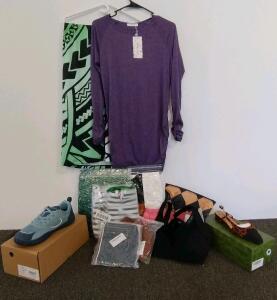 Mixed Womens Clothing & Footwear Lot: Sherosa Shirt S, Hobibear Sneakers, Dress Shoes Sz 7, 10+ pcs