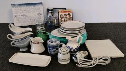 Vintage Syracuse China Dinnerware With Insignia HDTV Antenna And DVDs
