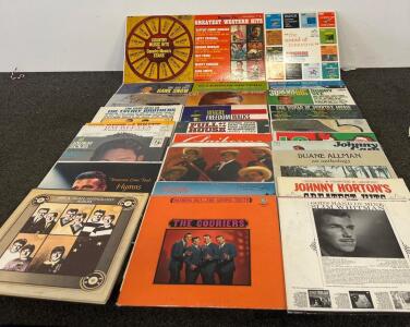 Vintage Country, Gospel, And Pop 12" Vinyl LP Record Collection, 18 Albums, Various Artists