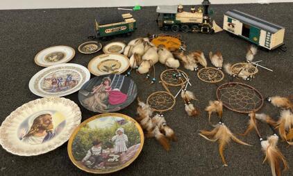 Greatland Express Model Train, 6 Collector Plates, 8 Dreamcatchers, 6 Buffalo Plush Set