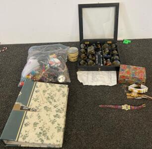 Vintage Costume Jewelry, Seiko Women's Watches, 20+ Designer Mini Perfumes, Display Box