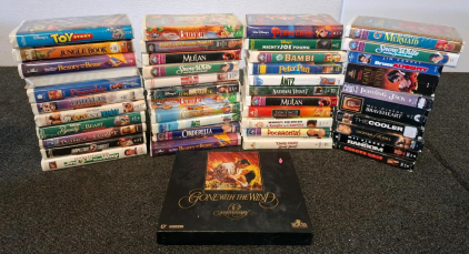 Collection Of Disney & Classic VHS Tapes, Animated/Family Films, Gone With The Wind Box Set & More