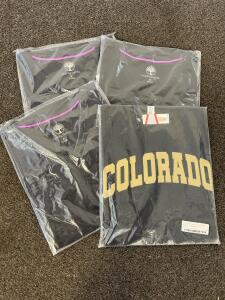 3 Healing Hands Purple Label Black Scrub Tops Medium & Colorado T-Shirt M Black Gold