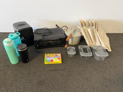 Epson XP-340 Printer, Cirkul & Zulu Water Bottles, Rubbermaid Food Containers, File Organizer Lot