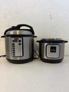 Bella 6 Qt And Instant Pot Duo Mini 3 Qt Multi-Function Pressure Cookers, Stainless/Non-stick