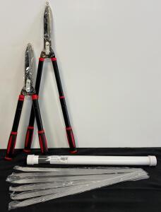Pair of Manual Telescoping Hedge Shears & (12) 2&rsquo; Premium Skewers