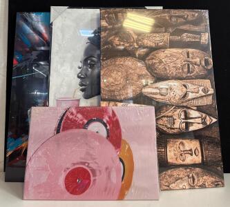 Modern Printed Canvas Wall Art Set &ndash; Pop Art, Afrocentric, Abstract, Several Sizes, Embellished Accents