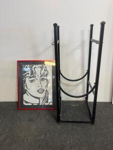 Freestanding Metal Log Rack, 36" Height, Black Powder-Coated Steel