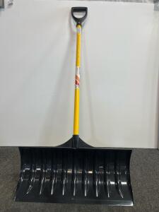 Wide Push-Style Snow Shovel with 24&ndash;30" HDPE Blade and Ergonomic D-Grip Handle