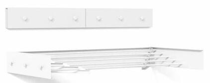 Foldable Wall Mount Drying Rack, White, 31.5&rdquo; Length