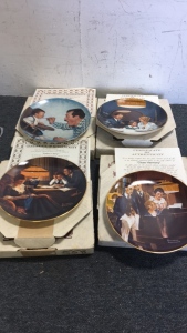 (4) Norman Rockwell Plates