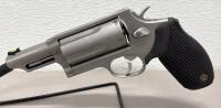 Taurus Judge Stainless Revolver, 4" Barrel, .45 Colt/.410 GA, Fiber Optic Sight, SN D0142051 - 2