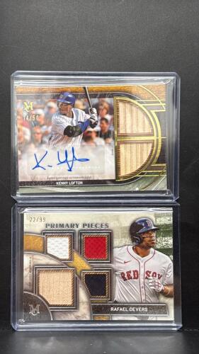 2025 Topps Museum Kenny Lofton Auto Dual Bat Relic #/50 & Devers Quad Relic #/99