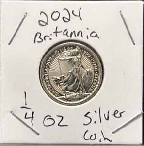 2024 Britannia 1/4 oz .999 Fine Silver Coin King Charles III 50 Pence UK Bullion