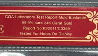 24K Gold-Plated 1915 $2 First National Bank Emporia Kansas Replica Banknote with COA - 4