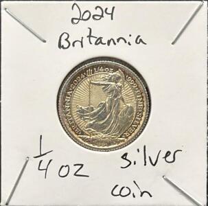 2024 Britannia 1/4 oz .999 Silver Coin &ndash; Royal Mint, King Charles III, 50 Pence UK Bullion