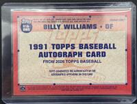 2026 Topps Billy Williams 1991 Autograph Card Chicago Cubs Topps 75th Anniversary - 3