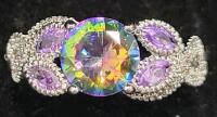 Mystic Rainbow Topaz Faceted Round Cut Gemstone Ring, Size 9 - 2