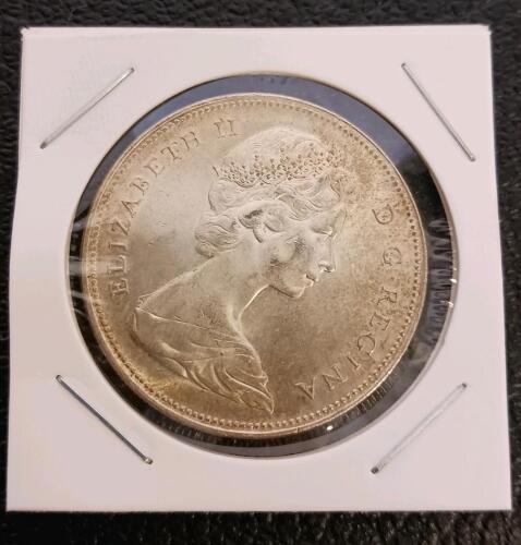 1966 Canada Silver Dollar Voyageur, Queen Elizabeth II, 80% Silver, VF/XF, RCM, 38.1mm