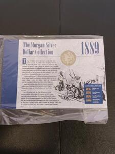 1889 Morgan Silver Dollar Coin Collection w/ Certificate of Authenticity, U.S. Mint, .900 Silver