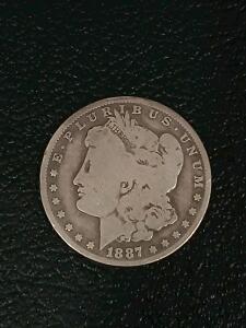 1887 Morgan Silver Dollar, Philadelphia Mint, 90% Silver, George T. Morgan Design, 38.1mm, $1 Coin