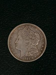 1921 Morgan Silver Dollar - Philadelphia Mint, 90% Silver, Circulated, Liberty & Eagle Designs